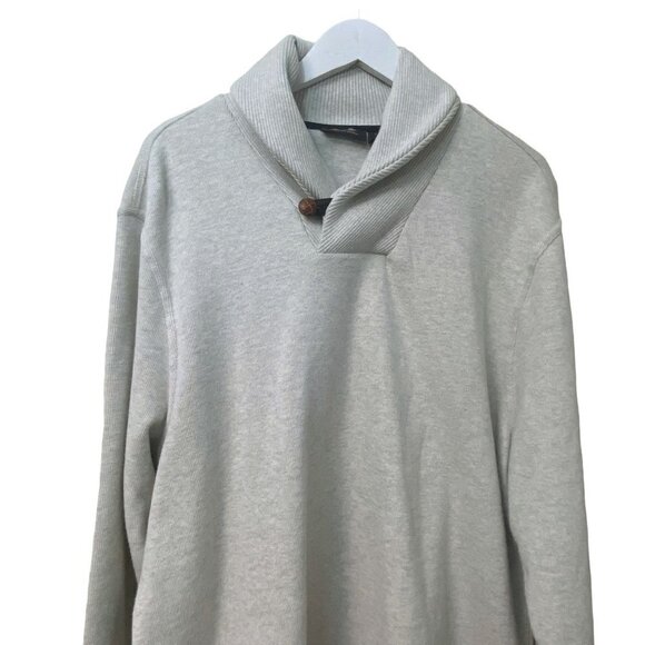 Tasso Elba Mens Sweater Size XL 100% Cotton Light gray Toggle Collar - Picture 3 of 9